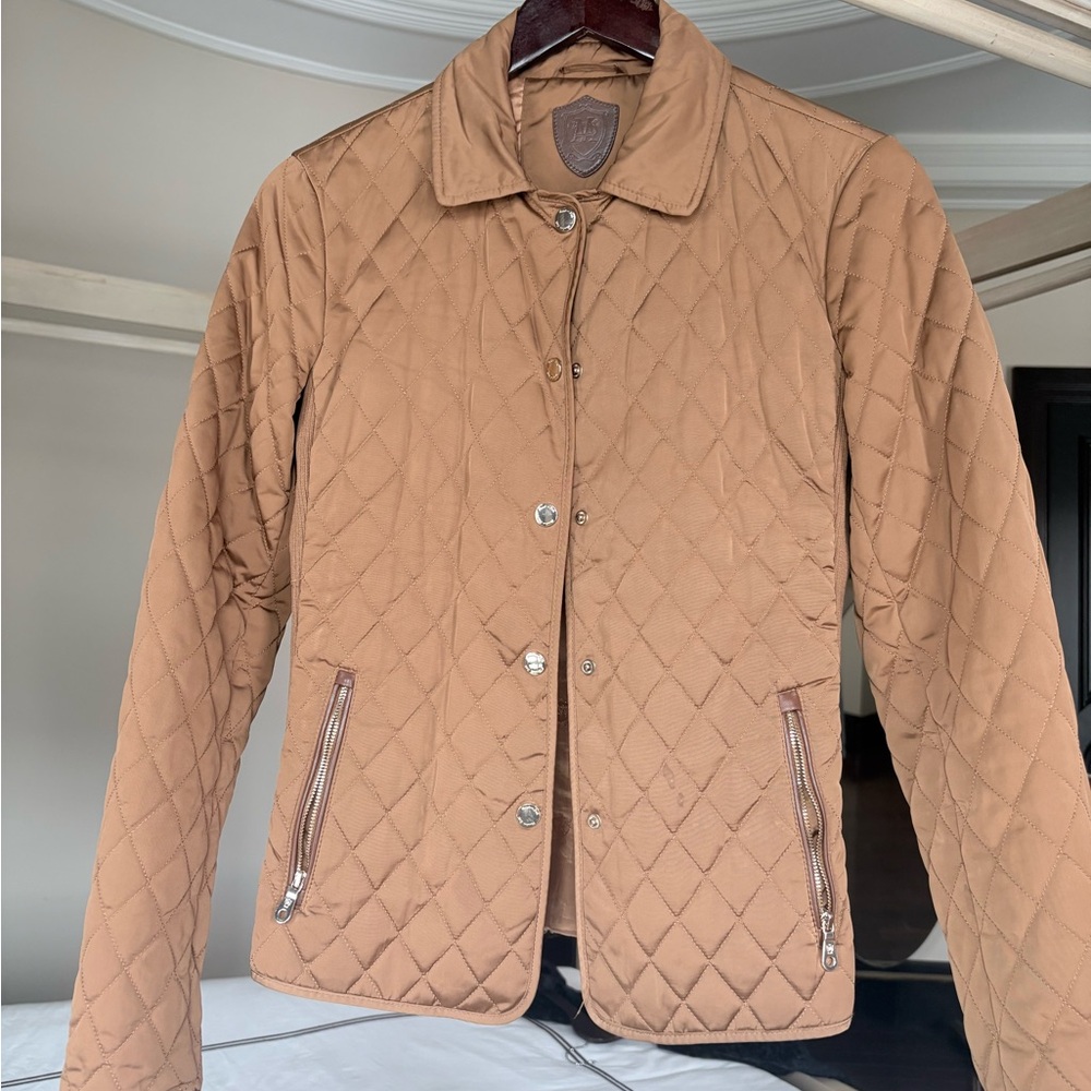 Massimo Dutti Quilted Camel-Brown Jacket
